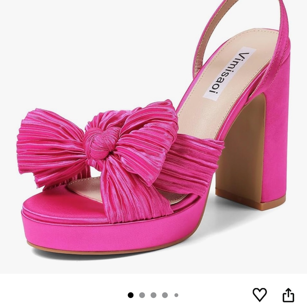 Women's Pink Bow Platform Heels AMZN